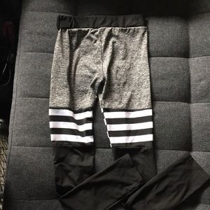 Black white grey yoga pants